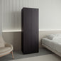 Home 2 Doors Closet System Armoire, Hanging Rod and Storage Shelf, Modern Armoire for Bedroom Organization Storage, Black