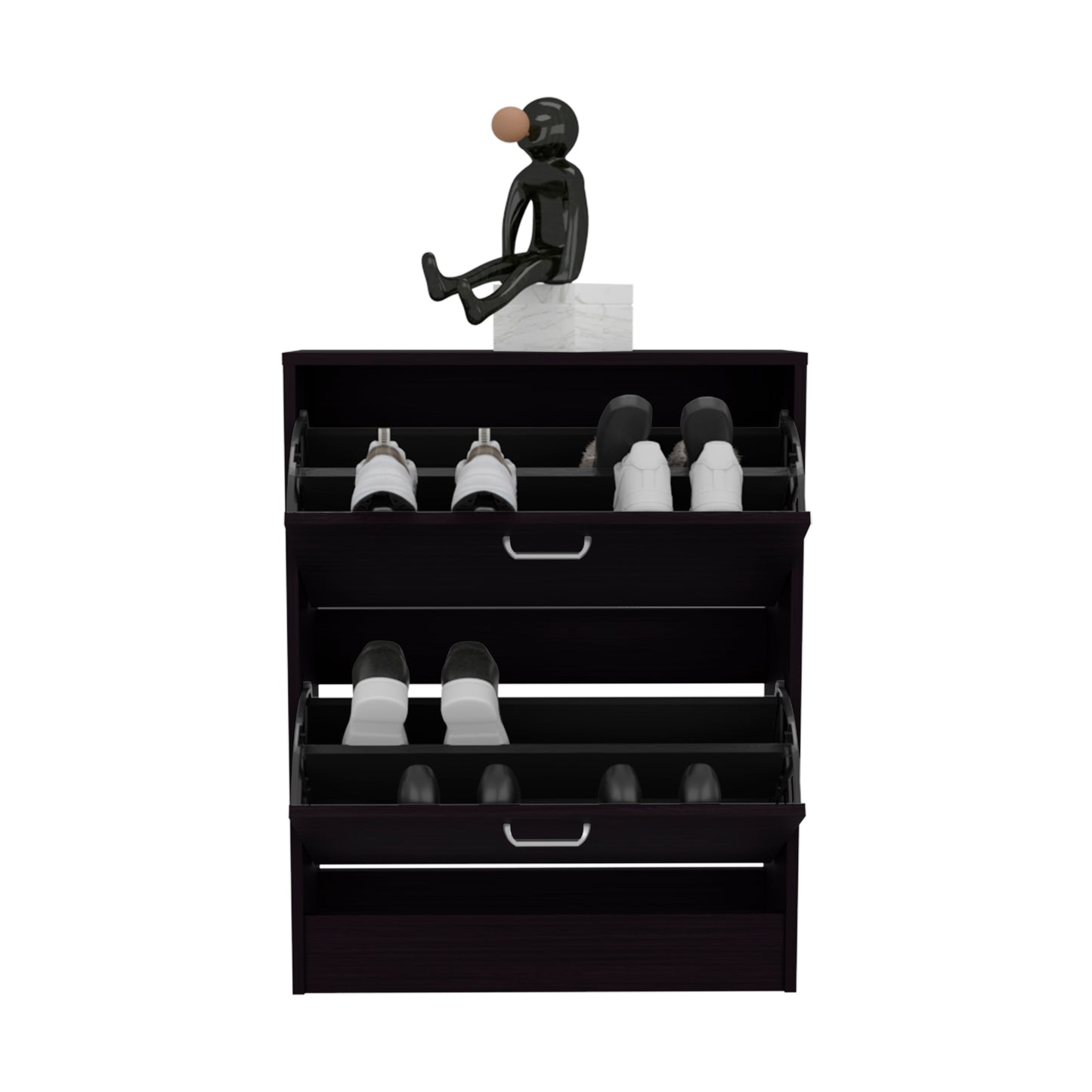 Black Shoe Storage Cabinet - 9.4' x 24.8' x 31.5' for Bedroom