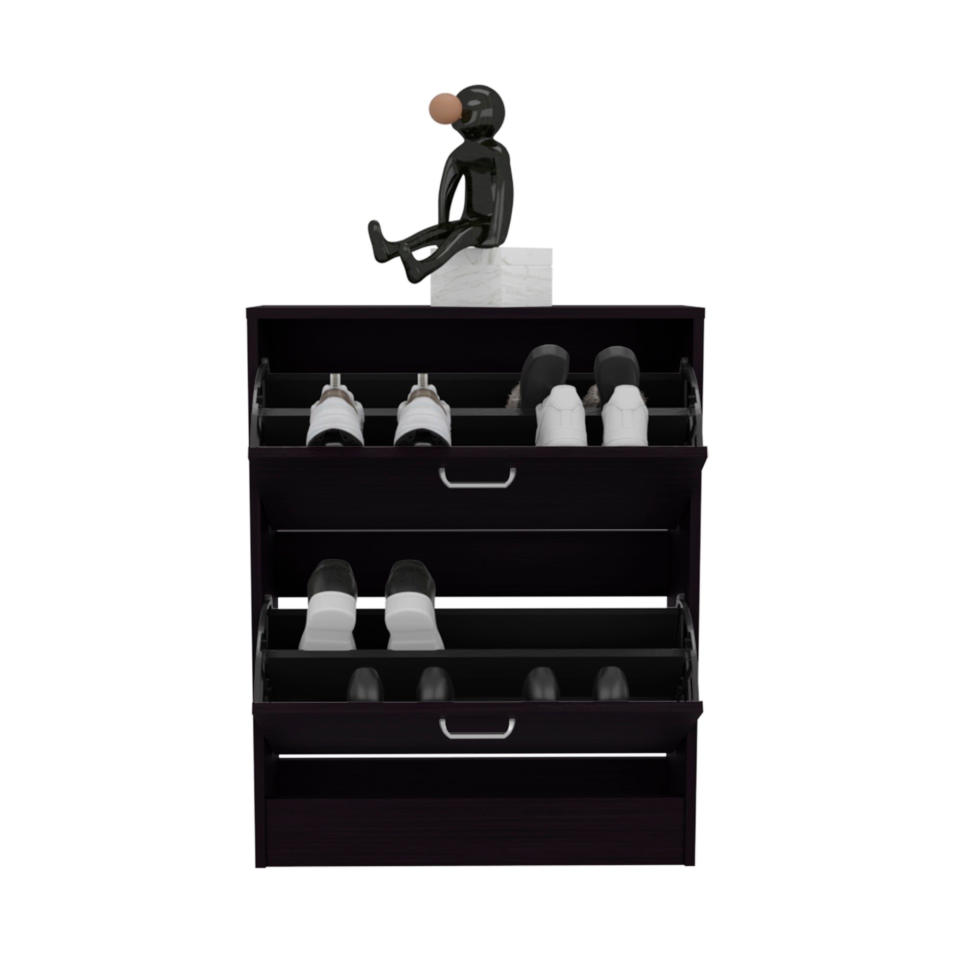 Black Shoe Storage Cabinet - 9.4' x 24.8' x 31.5' for Bedroom