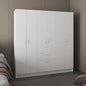 Mitu Six Doors Armoire, Seven Interior Shelves, One Drawer, Rod White