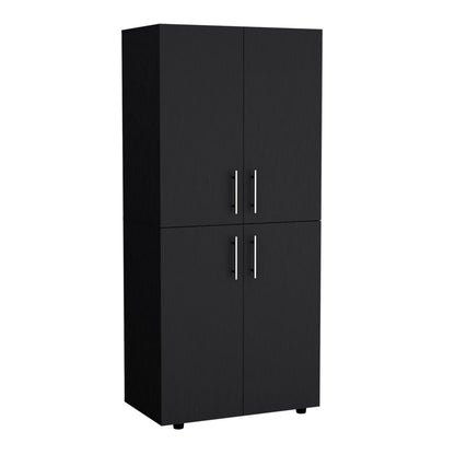Hazel 70" High Armoire Wardrobe - Black | Bedroom Storage