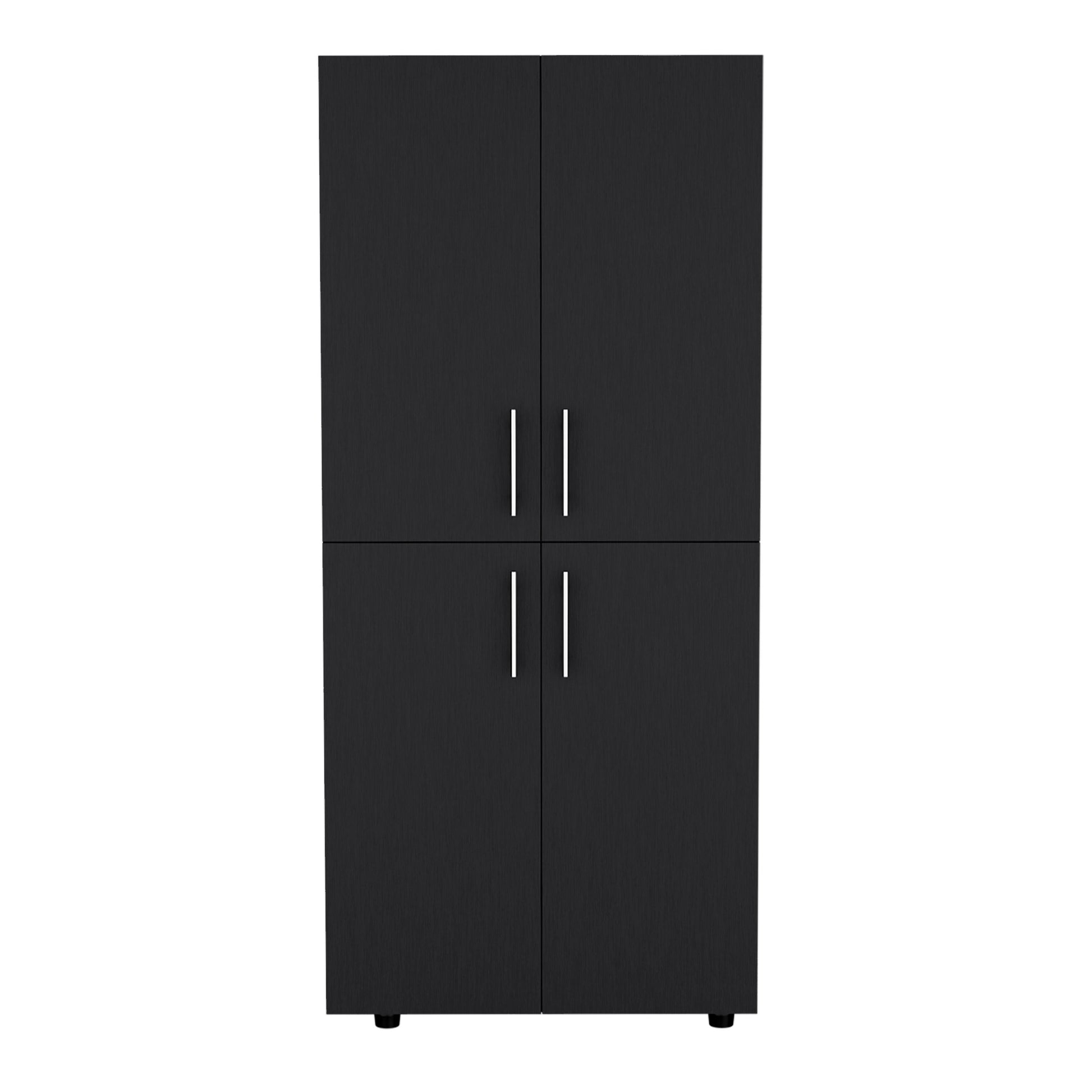 Hazel 70" High Armoire Wardrobe - Black | Bedroom Storage