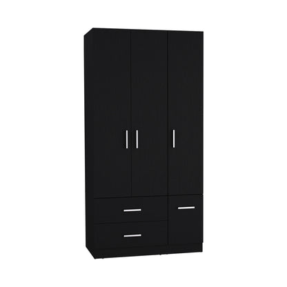 Black 71" Bedroom Armoire Wardrobe Closet with Drawers