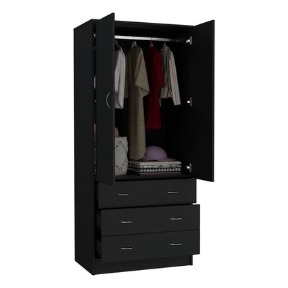 Taly Black Dresser - Modern Bedroom Storage Armoire
