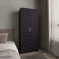 Wenden Armoire Double Doors, Two Drawes, Hanging Rod An Interior Shleves, Wardrobe, Black
