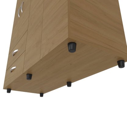 Oak Armoire with 4 Doors - Bedroom Storage Cabinet