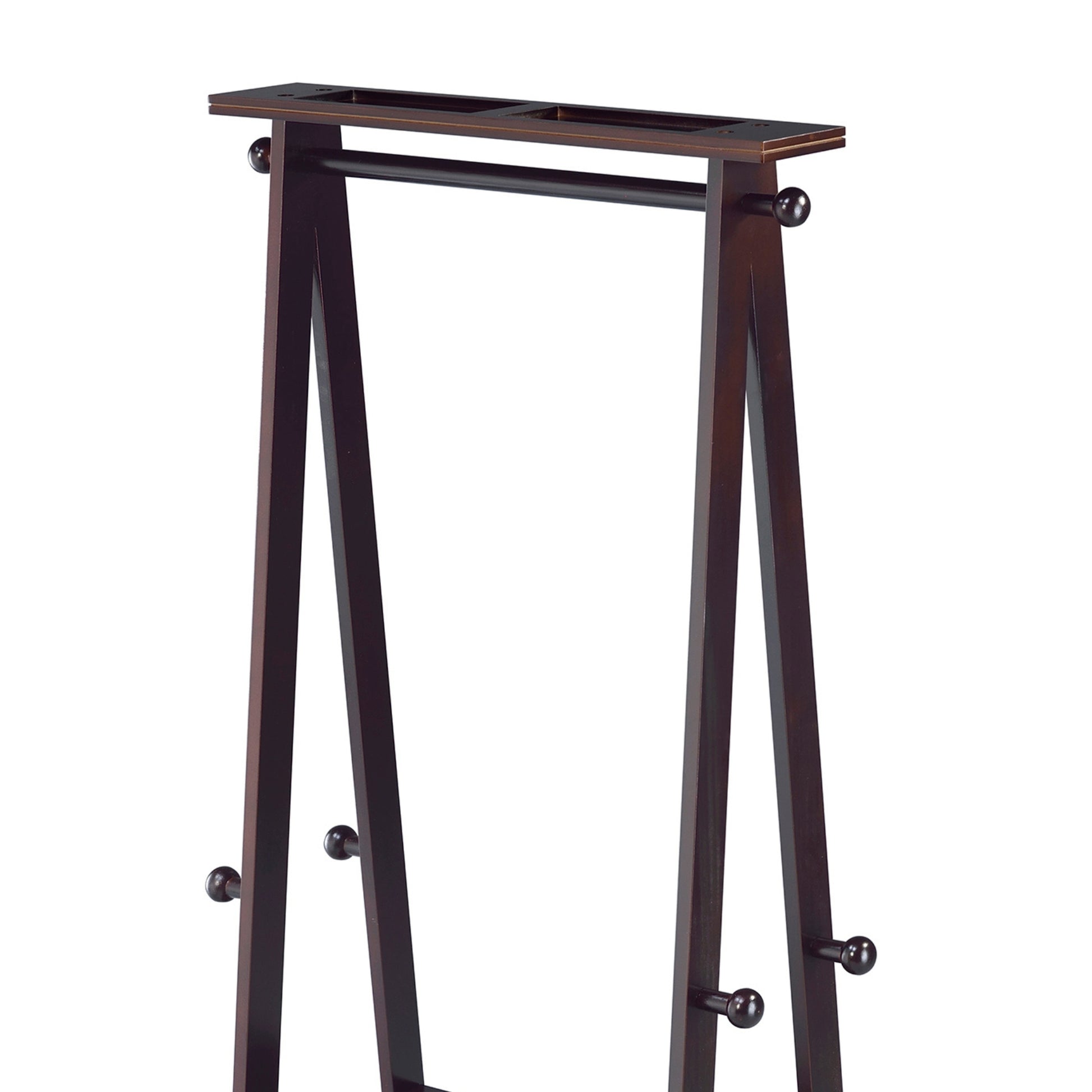 59 Inch Espresso Wood Coat Rack Storage