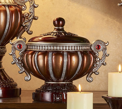 Delicata Jewelry Box - Bronze & Reddish Accent Storage