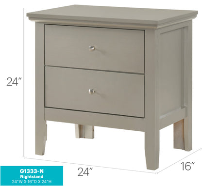 Champagne Finish Nightstand - 24" W x 16" D