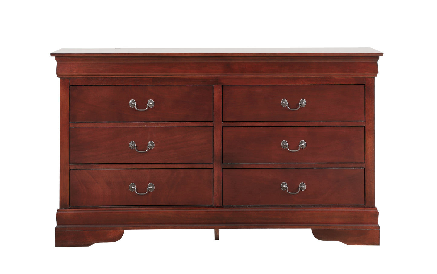 Cherry Particle Board Traditional Dovetail Dresser with Metal Hardware for Bedroom