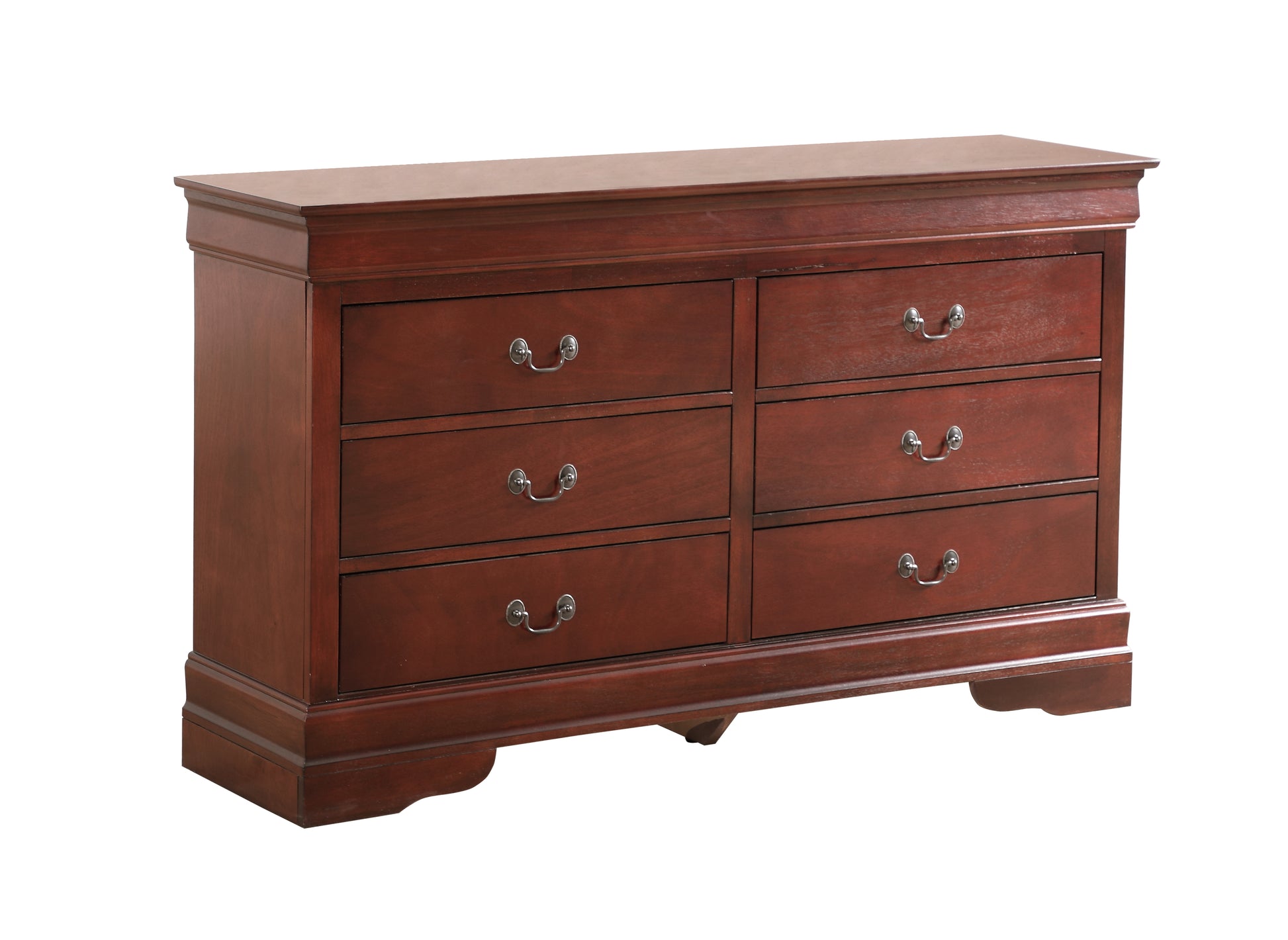 Cherry Particle Board Traditional Dovetail Dresser with Metal Hardware for Bedroom