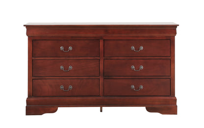 Cherry Particle Board Traditional Dovetail Dresser with Metal Hardware for Bedroom