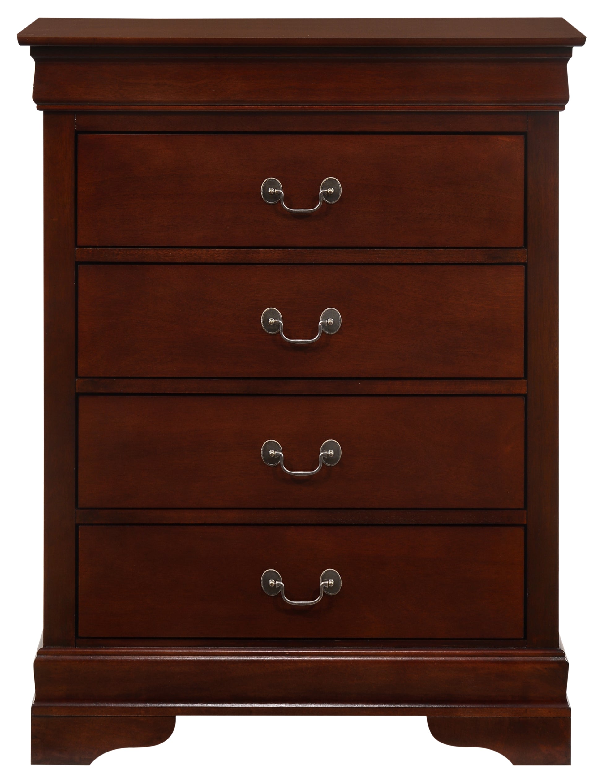 Louis Phillipe G3100-BC 4 Drawer Chest, Cherry - Classic Bedroom Dresser