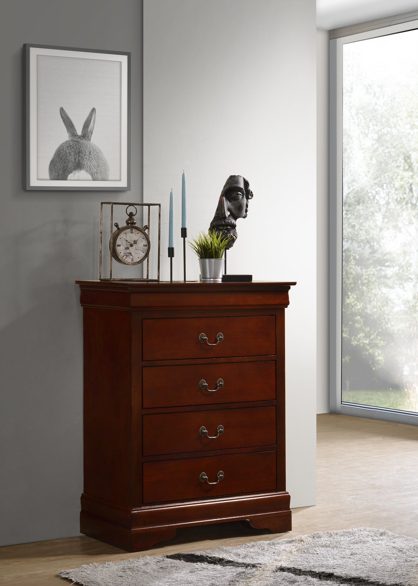 Louis Phillipe G3100-BC 4 Drawer Chest , Cherry
