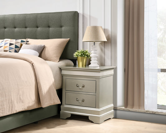 Elegant Silver Champagne Nightstand