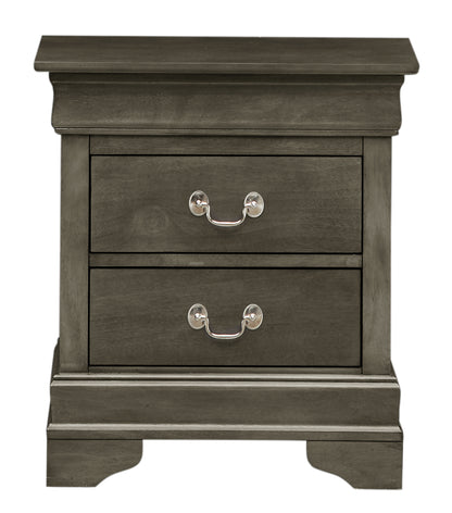 Gray Nightstand with Storage - 24" Height for Bedroom