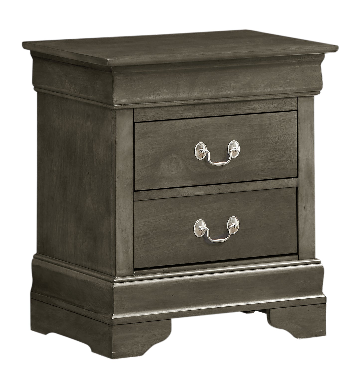 Gray Nightstand with Storage - 24" Height for Bedroom