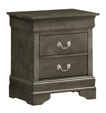Gray Nightstand with Storage - 24" Height for Bedroom