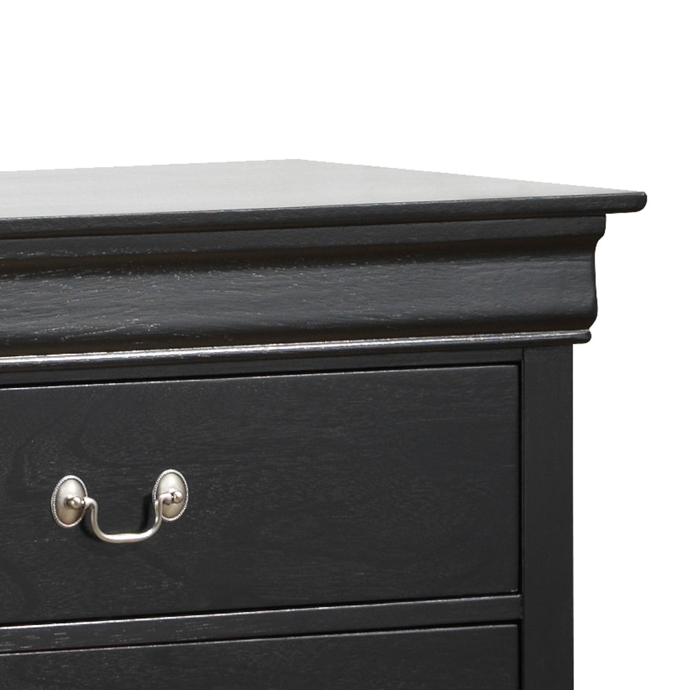 Elegant Black Storage Dresser - 33"H Bedroom Accent