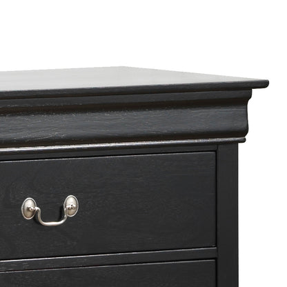 Elegant Black Storage Dresser - 33"H Bedroom Accent