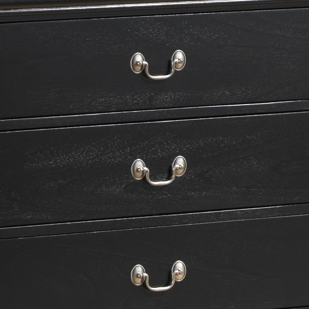 Elegant Black Storage Dresser - 33"H Bedroom Accent