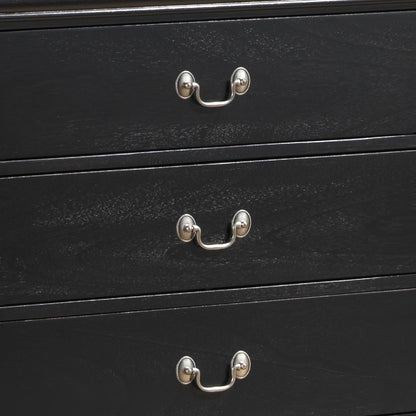 Elegant Black Storage Dresser - 33"H Bedroom Accent