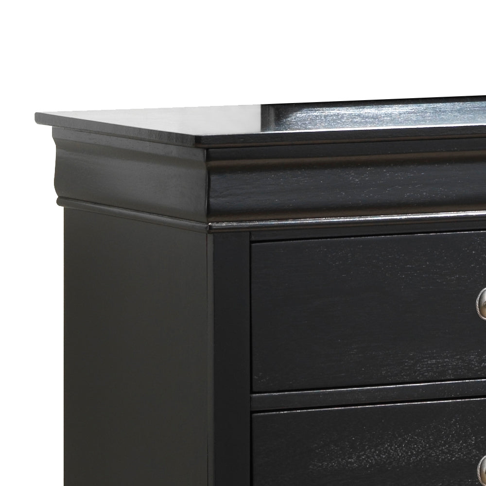 Elegant Black Storage Dresser - 33"H Bedroom Accent