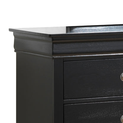 Elegant Black Storage Dresser - 33"H Bedroom Accent