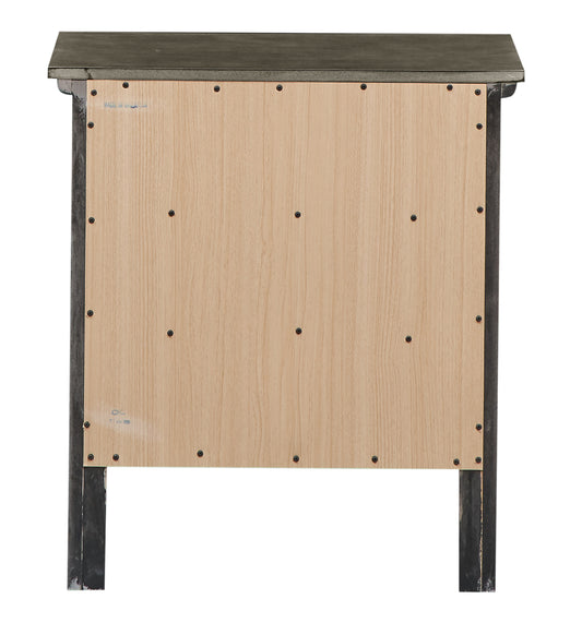 Gray Nightstand with Three Drawers - 24"W x 18"D
