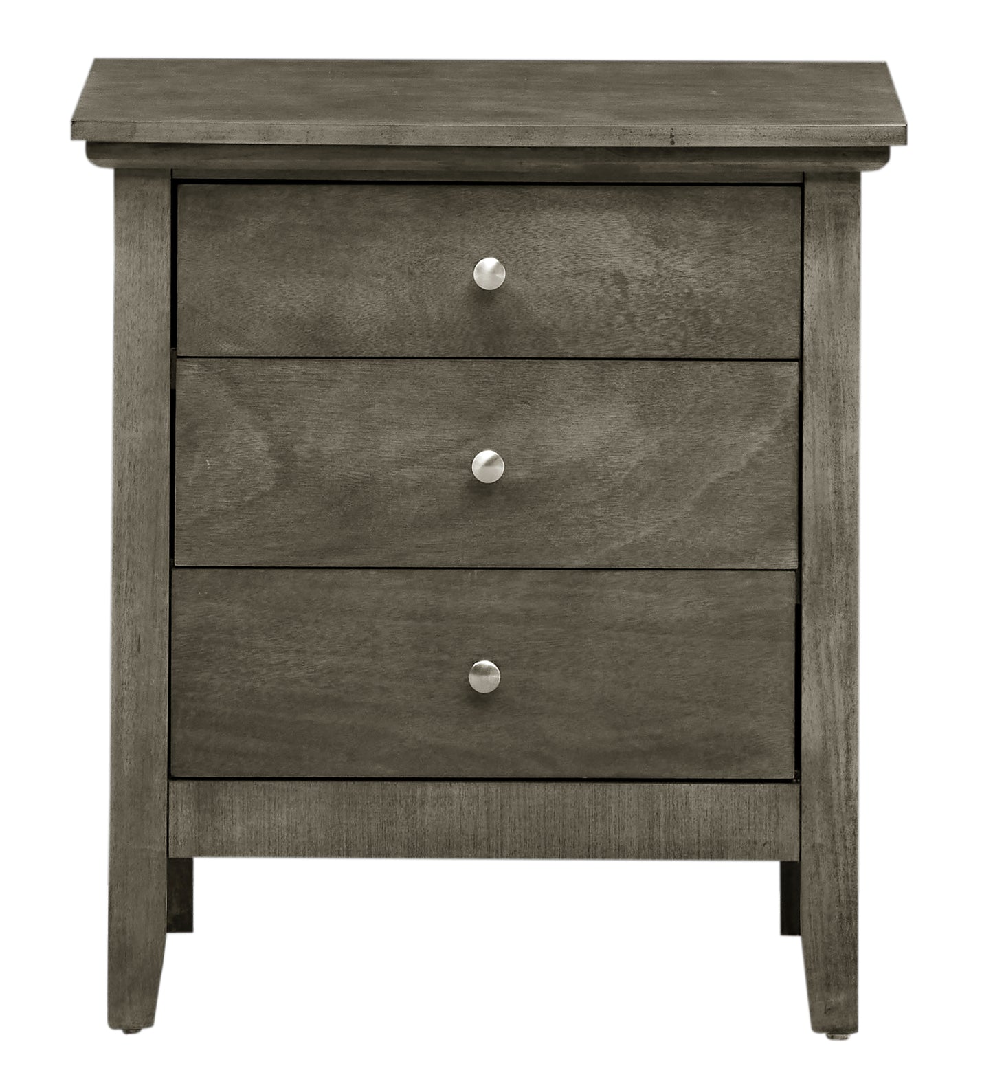 Gray Nightstand with Three Drawers - 24"W x 18"D