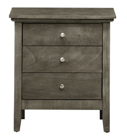 Gray Nightstand with Three Drawers - 24"W x 18"D