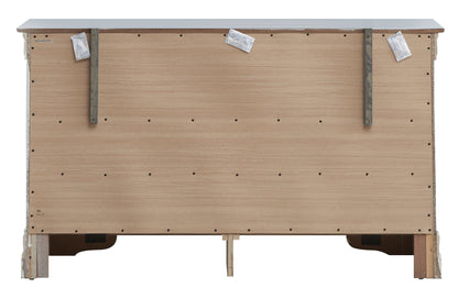 Champagne Particle Board Dresser - 59" Wide Bedroom Storage