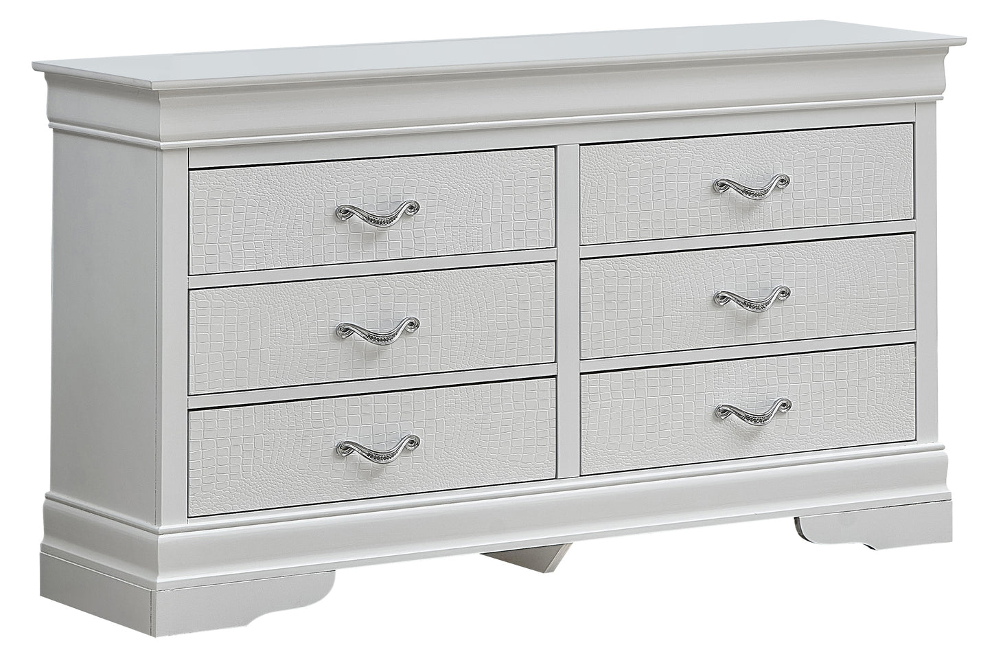 Champagne Particle Board Dresser - 59" Wide Bedroom Storage