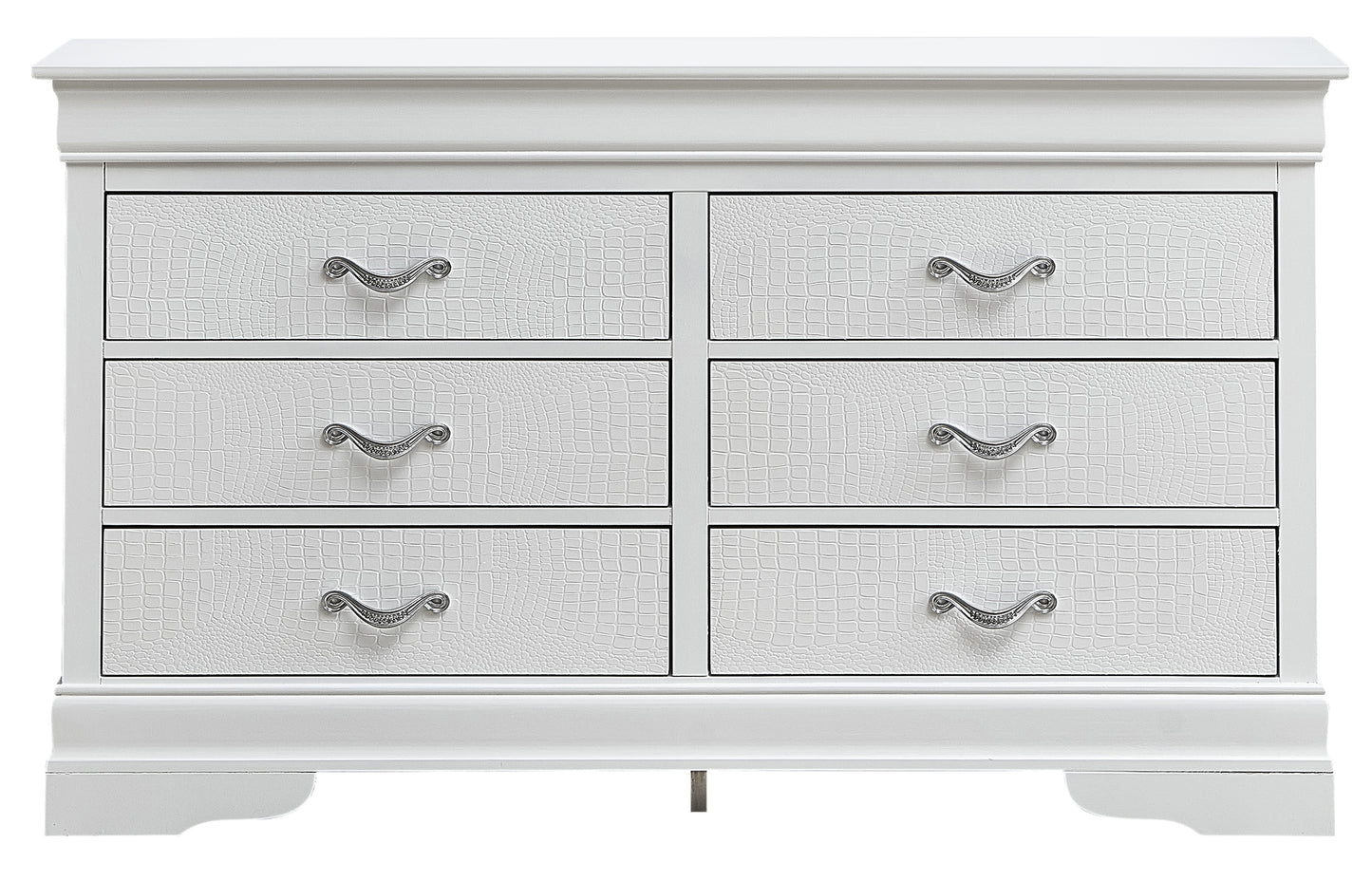 Champagne Particle Board Dresser - 59" Wide Bedroom Storage