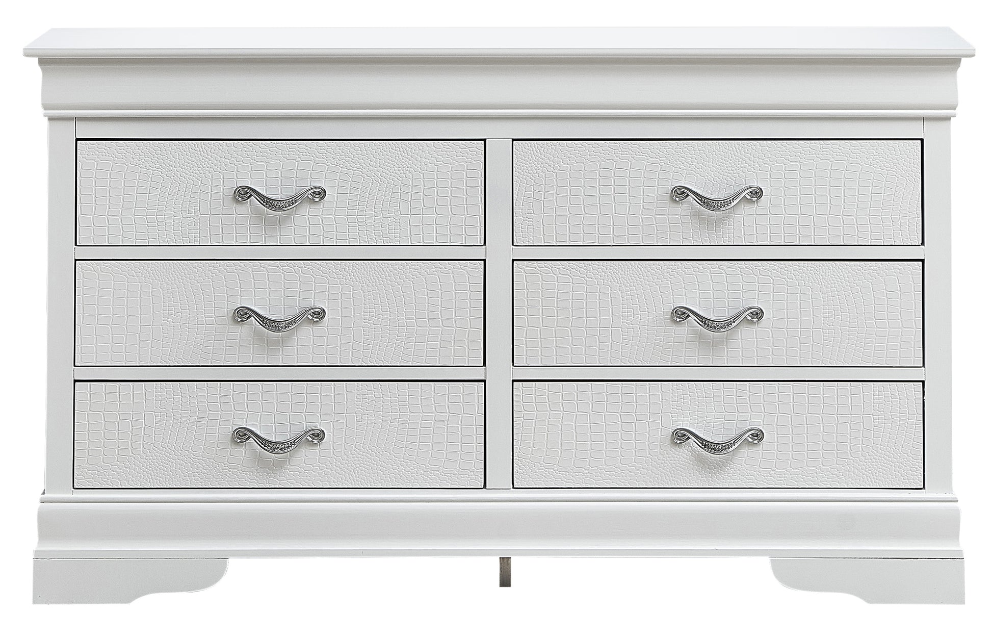 Champagne Particle Board Dresser - 59" Wide Bedroom Storage