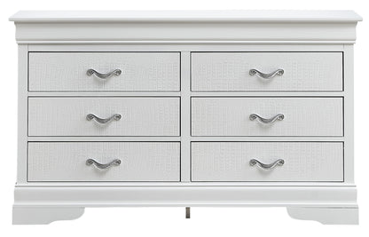Champagne Particle Board Dresser - 59" Wide Bedroom Storage