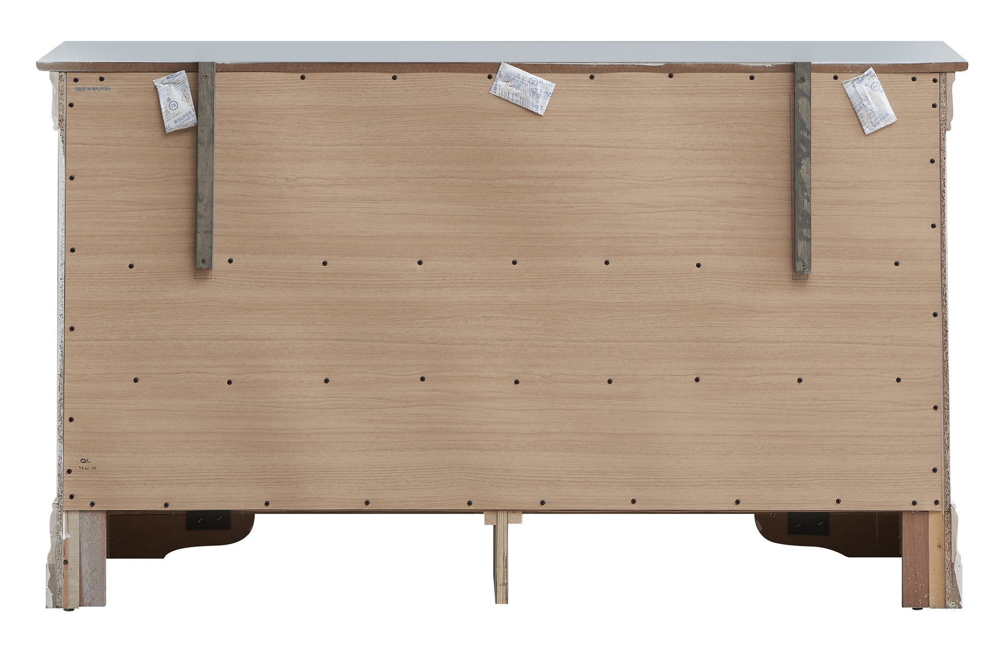 Champagne Particle Board Dresser - 59" Wide Bedroom Storage