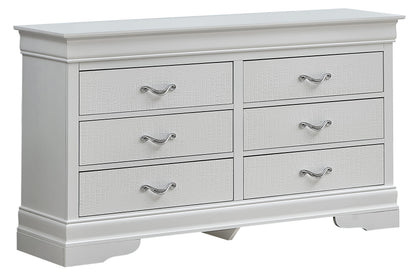 Champagne Particle Board Dresser - 59" Wide Bedroom Storage
