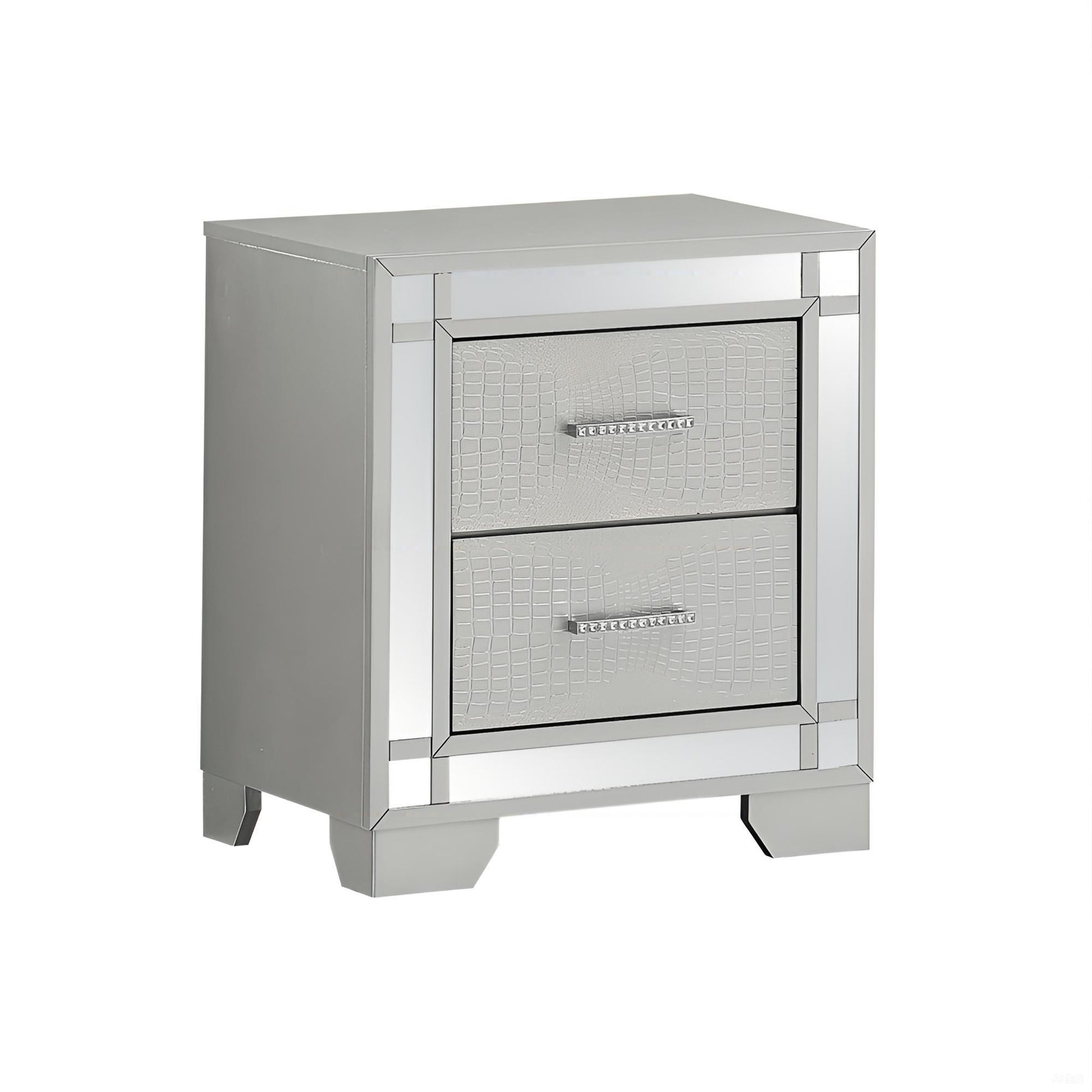 Champagne Finish Nightstand - 26" Height for Bedroom