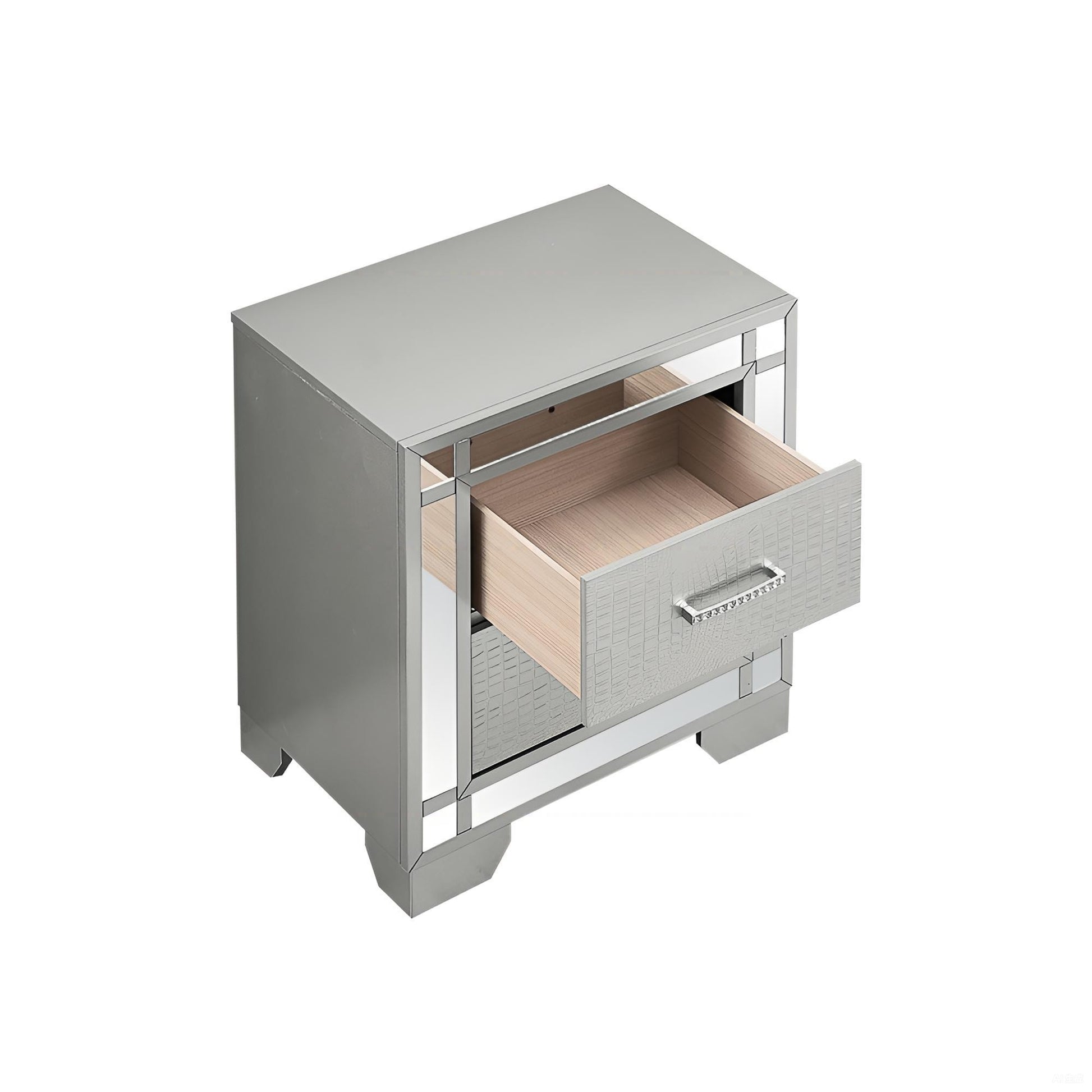 Champagne Finish Nightstand - 26" Height for Bedroom