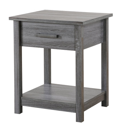 24" Gray Nightstand - Particle Board Nightstand for Bedroom