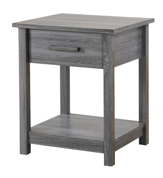 24" Gray Nightstand - Particle Board Nightstand for Bedroom