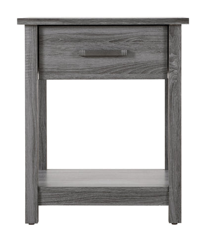 24" Gray Nightstand - Particle Board Nightstand for Bedroom