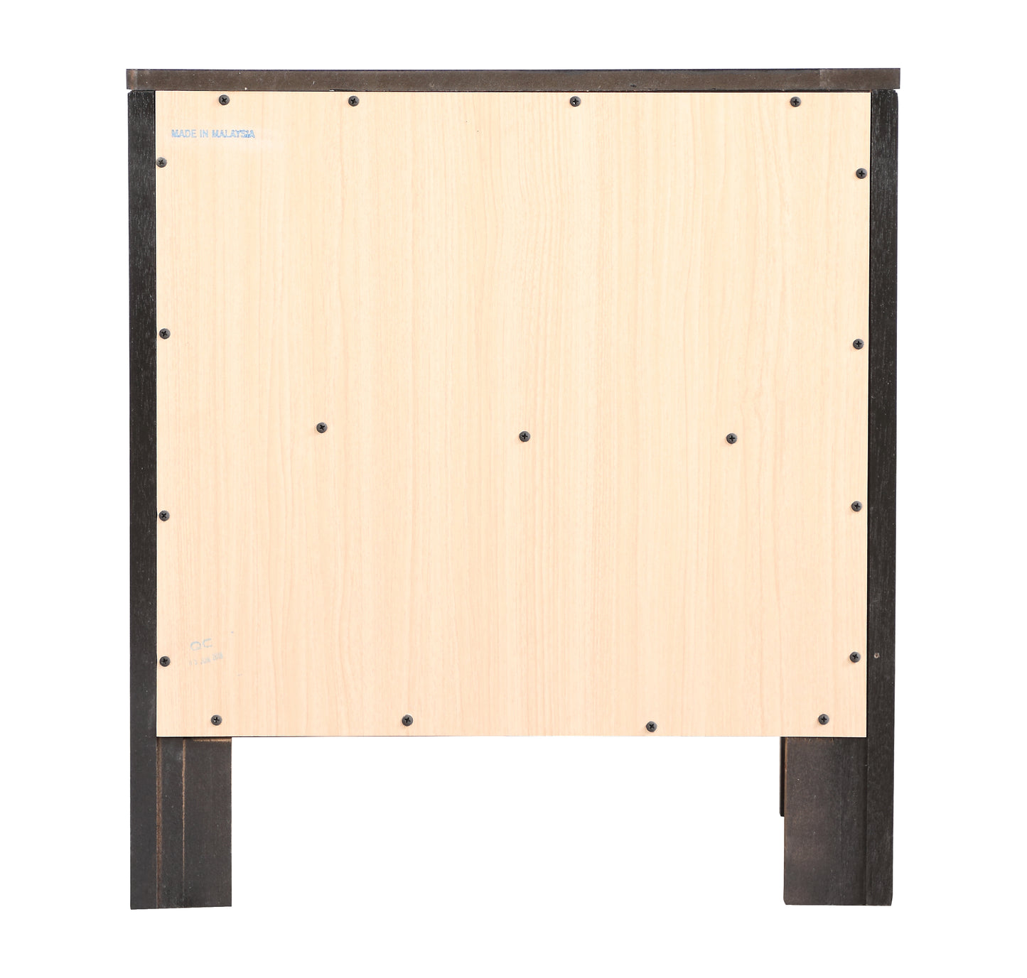 Black Particle Board Nightstand with Storage Drawers for Bedroom