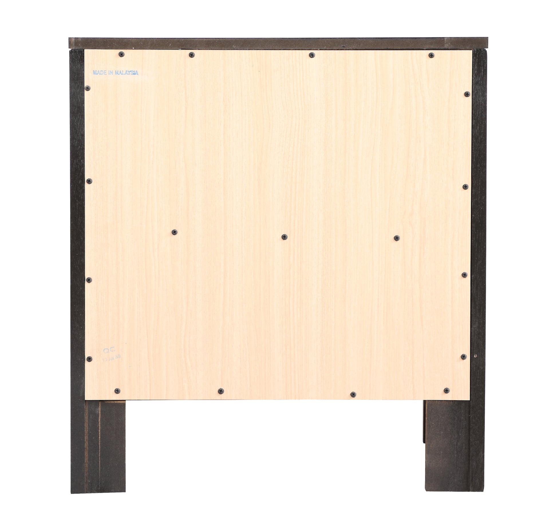 Black Particle Board Nightstand with Storage Drawers for Bedroom