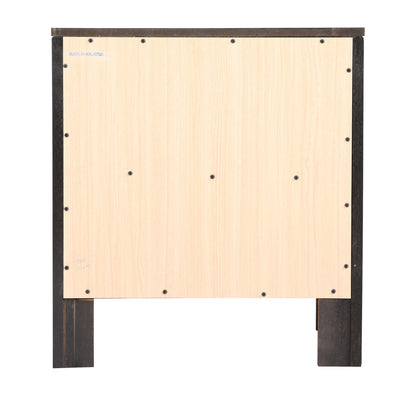 Black Particle Board Nightstand with Storage Drawers for Bedroom