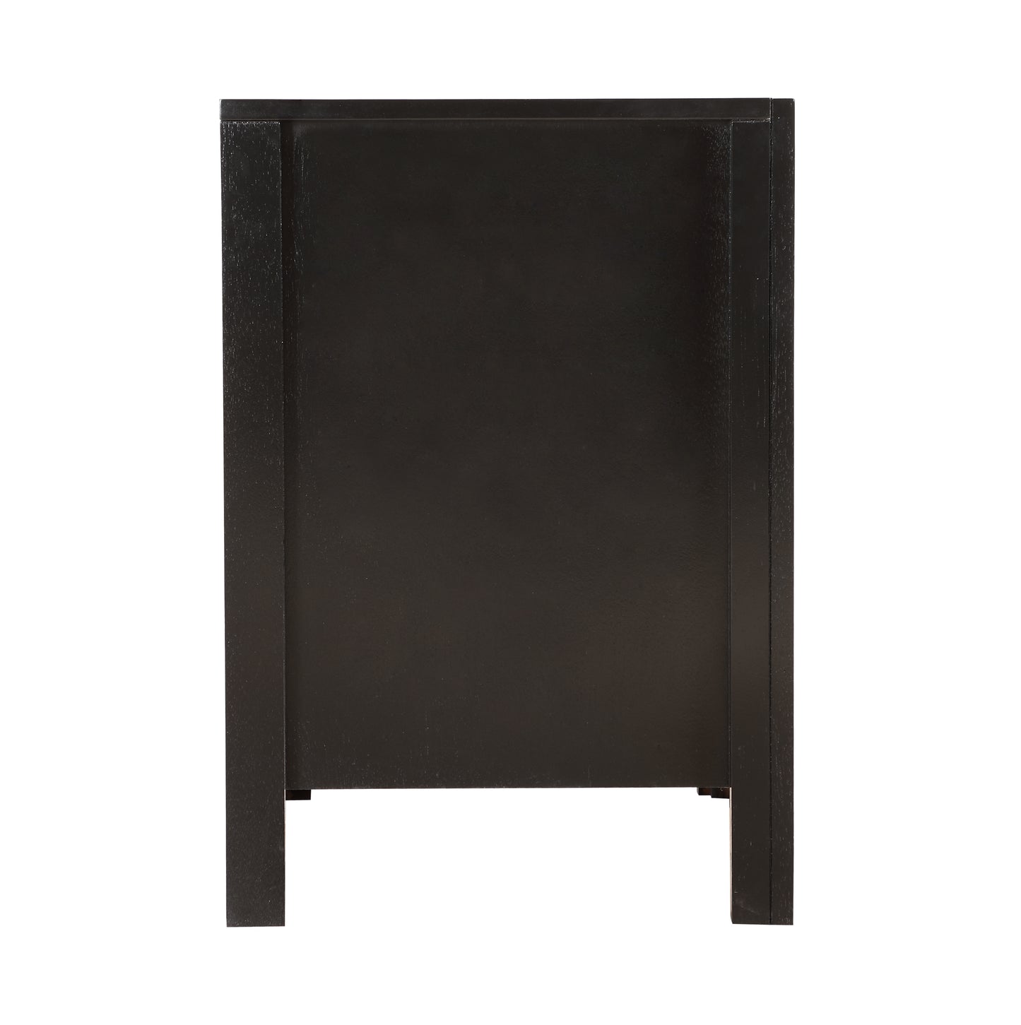 Black Particle Board Nightstand with Storage Drawers for Bedroom