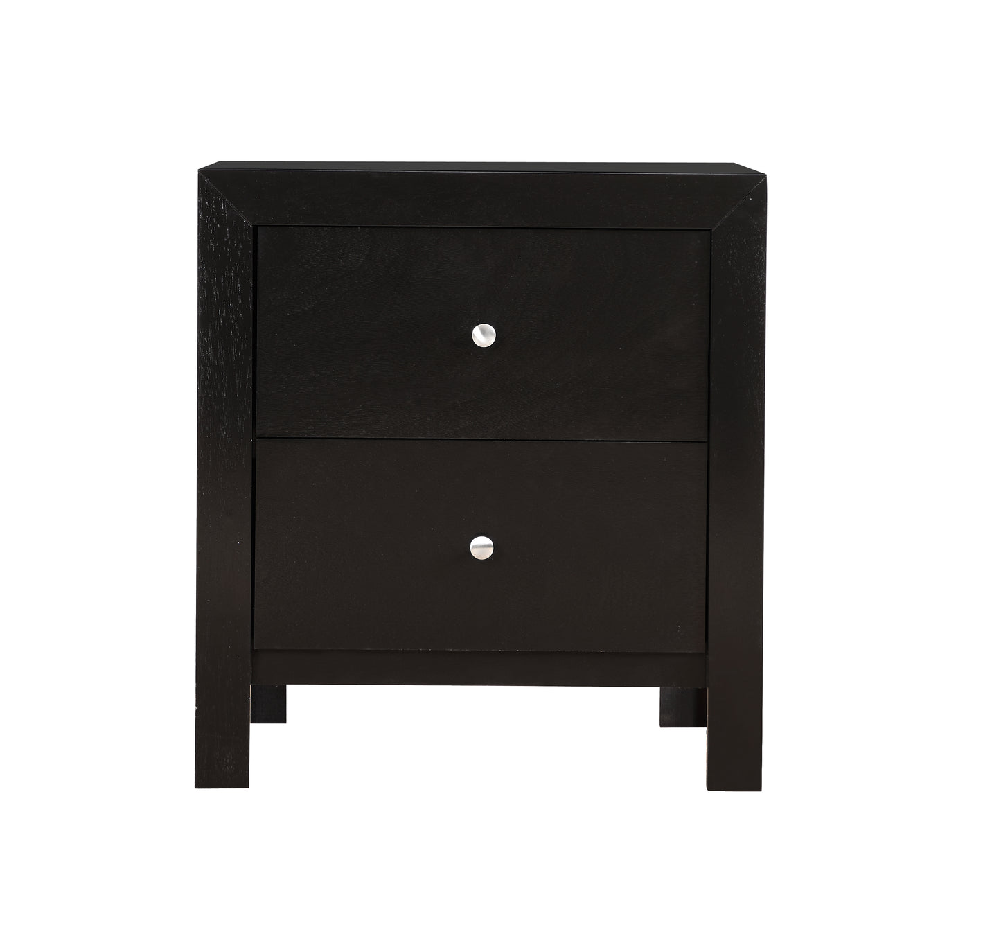 Black Particle Board Nightstand with Storage Drawers for Bedroom