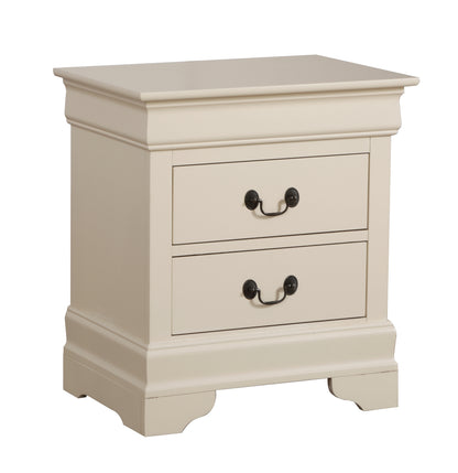 Elegant Beige Nightstand - Classic Storage & Style