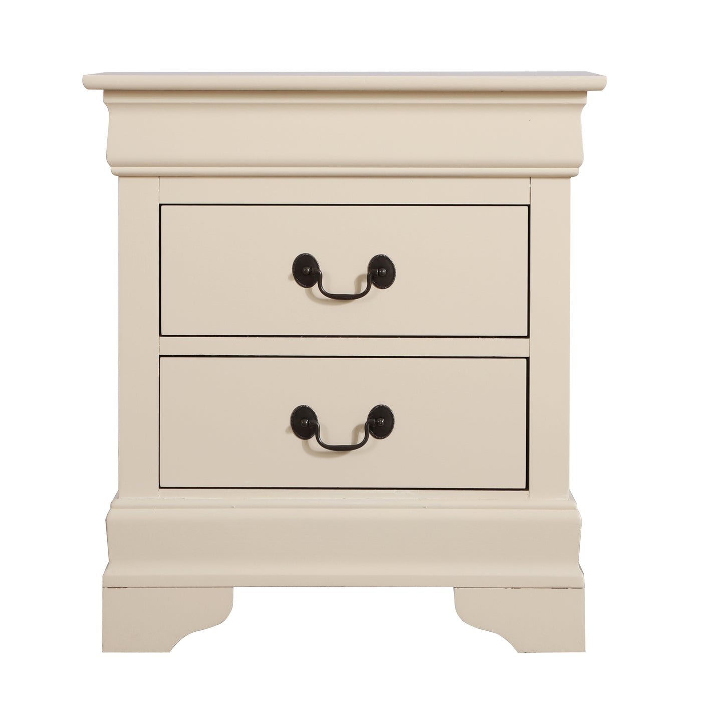 Elegant Beige Nightstand - Classic Storage & Style